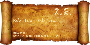 Káldor Rózsa névjegykártya