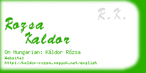 rozsa kaldor business card