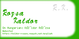 rozsa kaldor business card